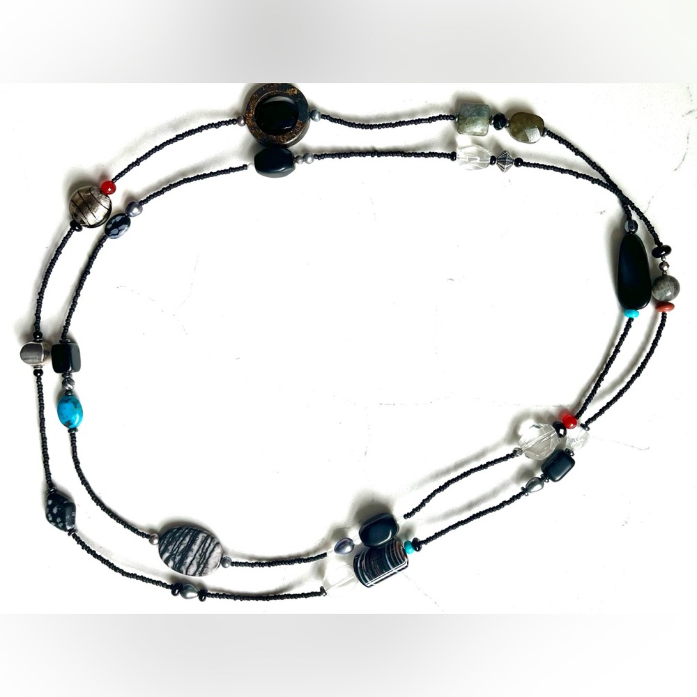 Silpada 60” necklace. Tons of variety on one strand!  Never worn  Totally Boho!